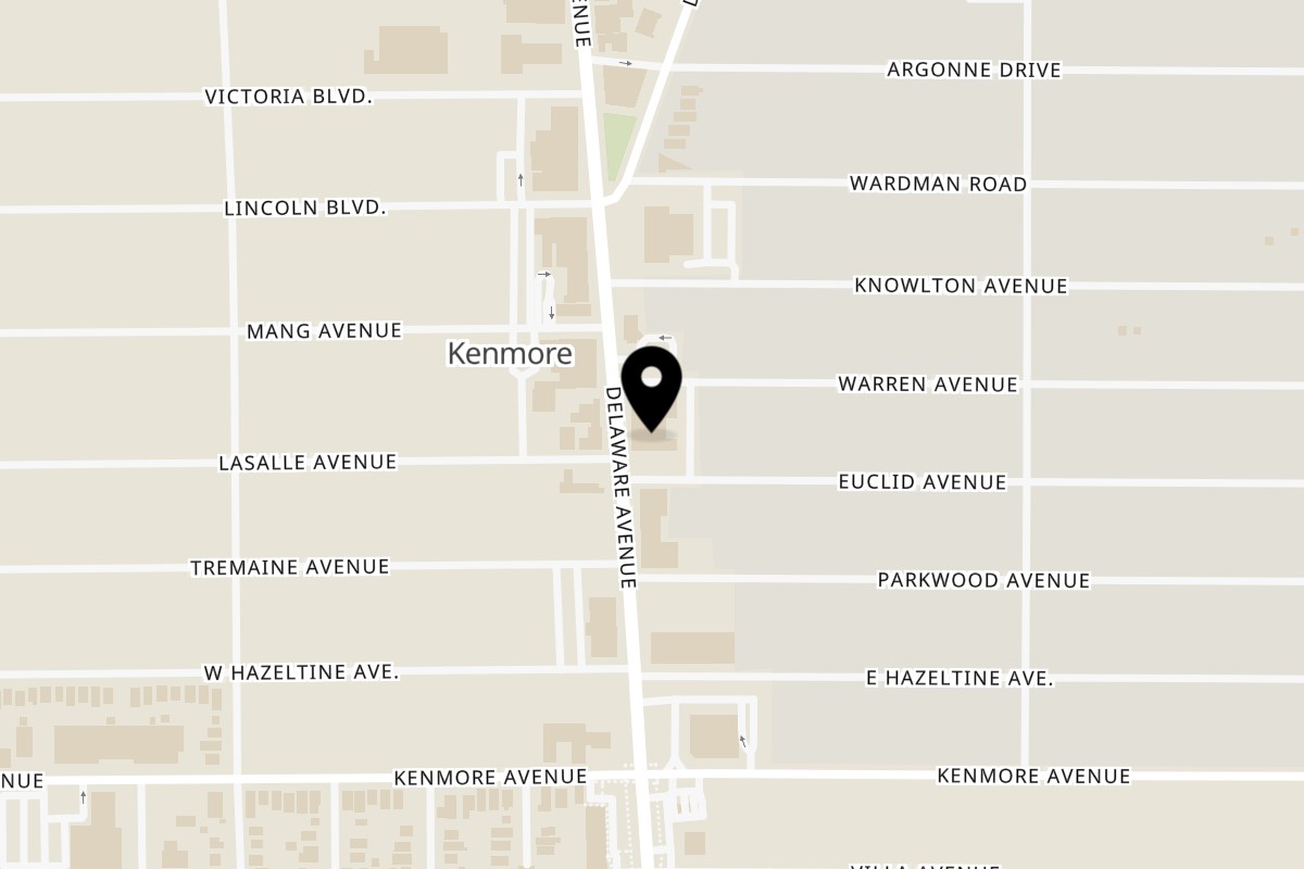 Map showing the location of Uplift Nutrition on 2815 Delaware Ave Unit M in Buffalo